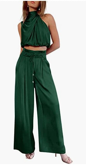 Sleeveless Collar Two Piece Sets