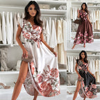 Tamara Boutique Women's Floral Maxi Dress with High Slit Hem Elevated Occasion Wear