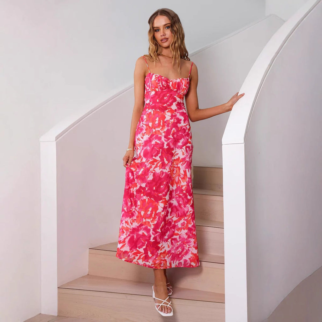 Wanda Exclusive Women's Floral Maxi Dress with Ruffle Hem Designer Edit