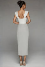 Dune Backless Split Maxi Dress-White