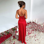 Rebeca Chic Satin Maxi Dress Evening Wear Edit