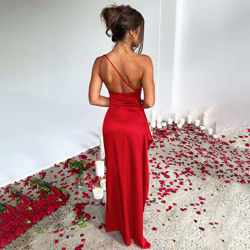 Rebeca Chic Satin Maxi Dress Evening Wear Edit