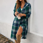 Contrast Color Hooded Coat