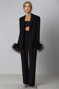Rupok Feather Suit Trousers Two-Piece Set