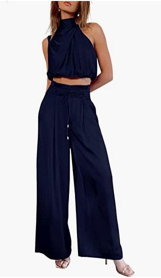 Sleeveless Collar Two Piece Sets
