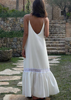 Spaghetti Strap Deep V-Neck Slip Maxi Dress