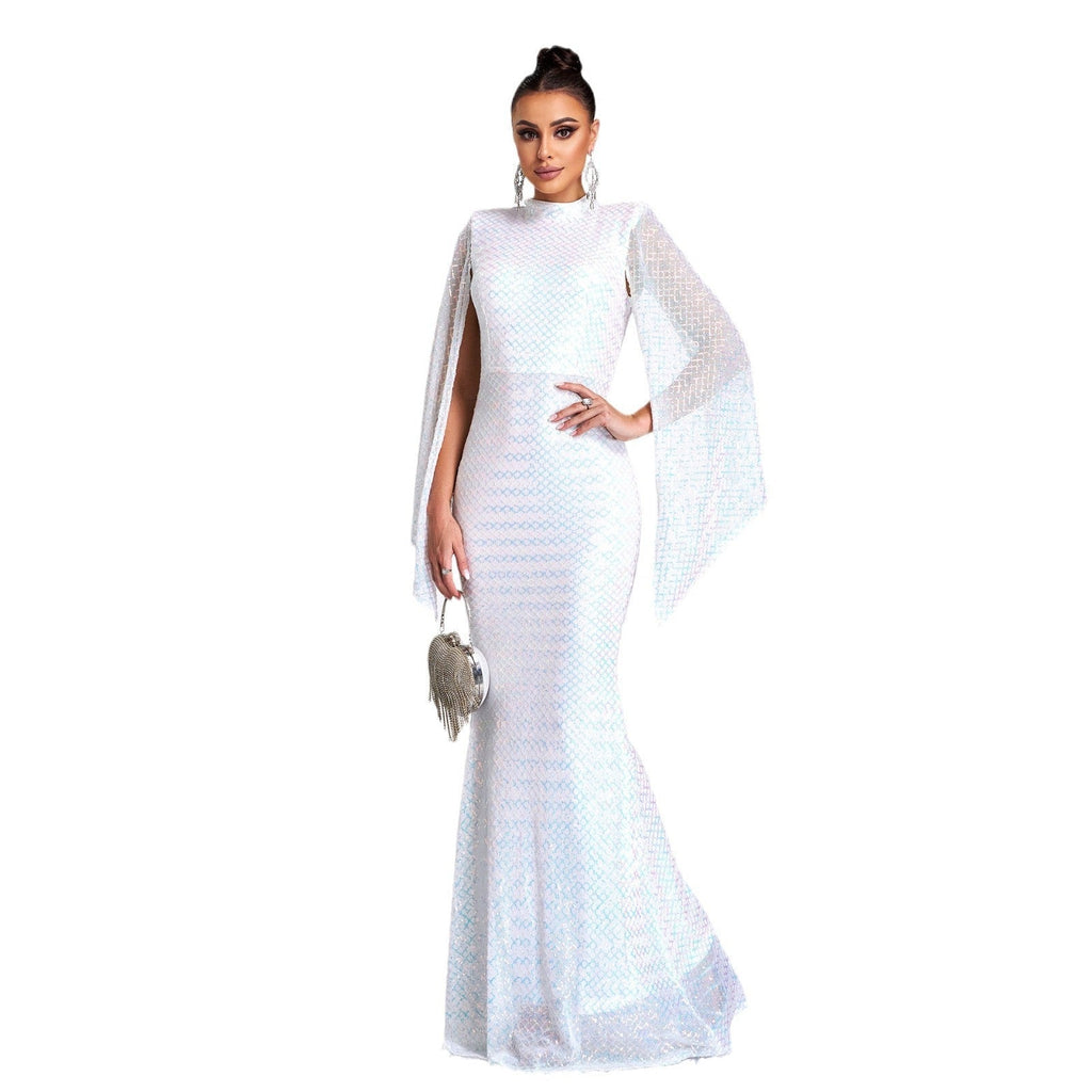 Long Sequined Party Evening Gown Dress