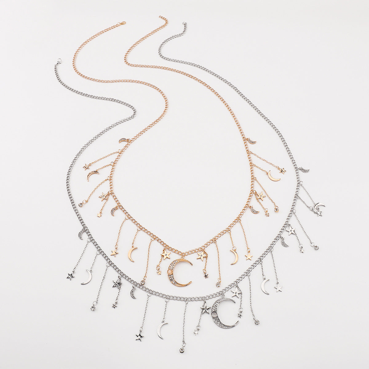 Elegant Tassel Star Moon Diamond Waist Body Chain