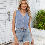 Denim Adjustable Vest Top