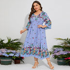 Floral Chiffon Flare Sleeve Day Dress