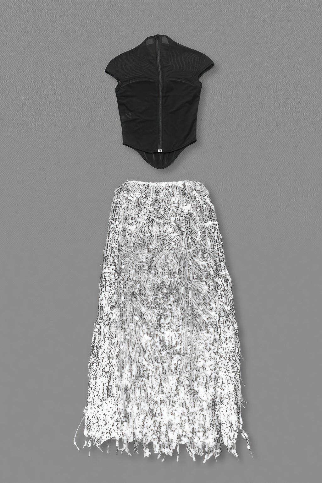 Xenia Fringe Beaded Maxi Dress Two Piece Set