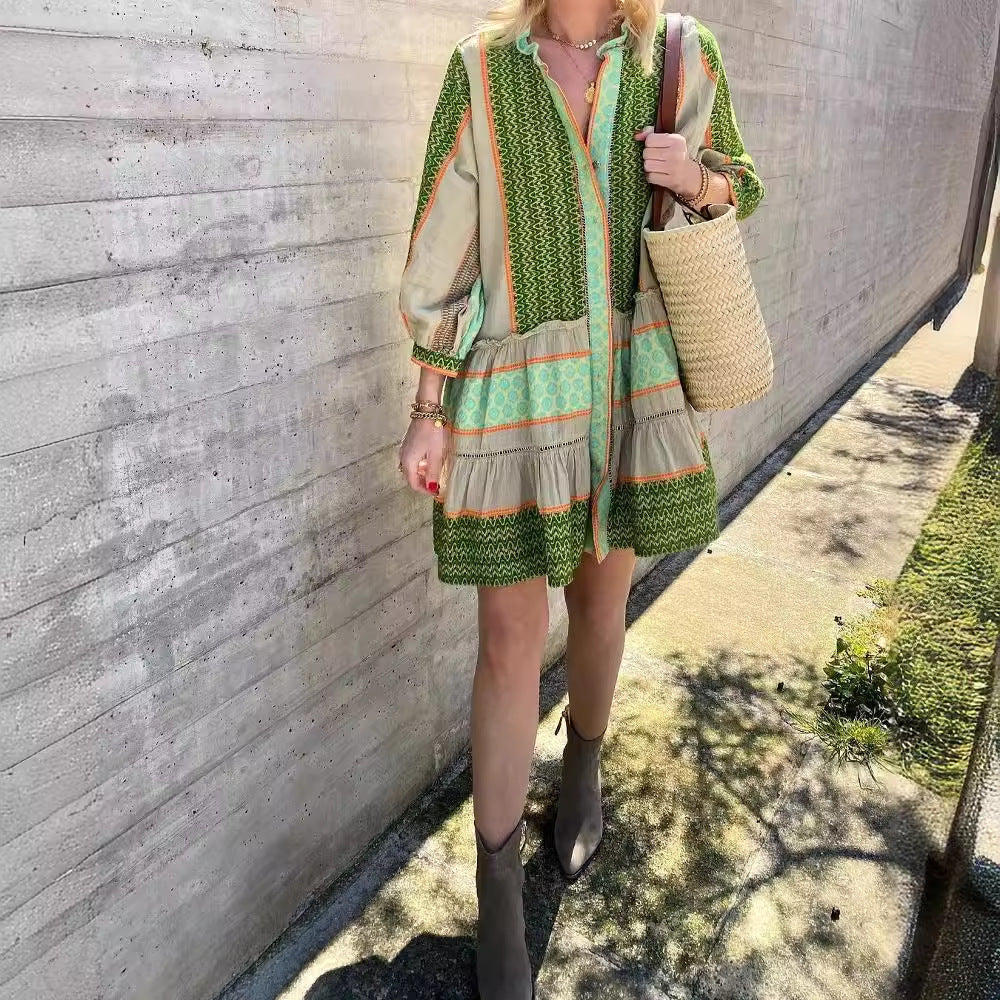 Cotton Linen Casual Mini Dress