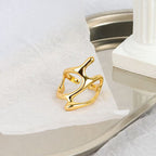 Hollow Geometric Irregular Open Knuckle Ring