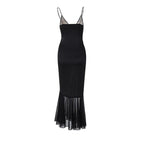 Anissa - Spliced - Lace Mesh Maxi Dress