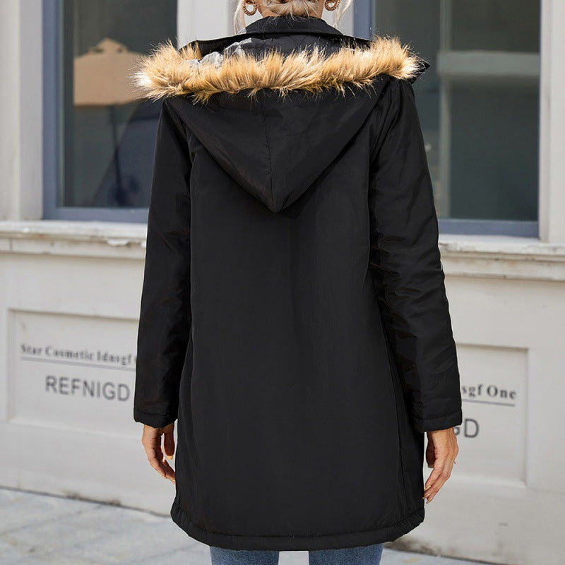 Cotton Padded Hooded Trench Coat