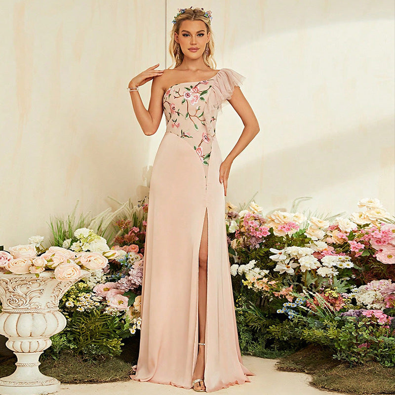 High Slit Backless Sexy Evening Dress
