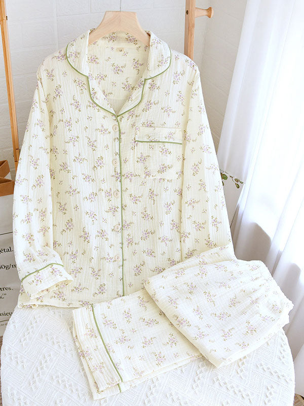 | Women's Long Sleeve Pajama Set in Floral Print