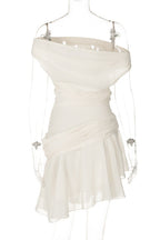 Matilde Chic One Shoulder Chiffon Mini Dress Boutique Collection