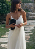 Spaghetti Strap Deep V-Neck Slip Maxi Dress