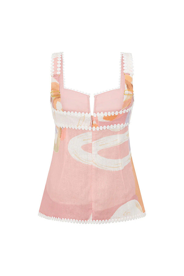 Sleeveless Vest & Pants Printed Set