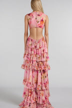 Liora High Waisted Printed Maxi Dress