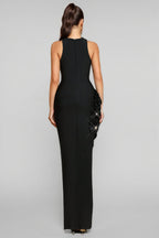 Noa Black 3D Floral Bandage Maxi Dress