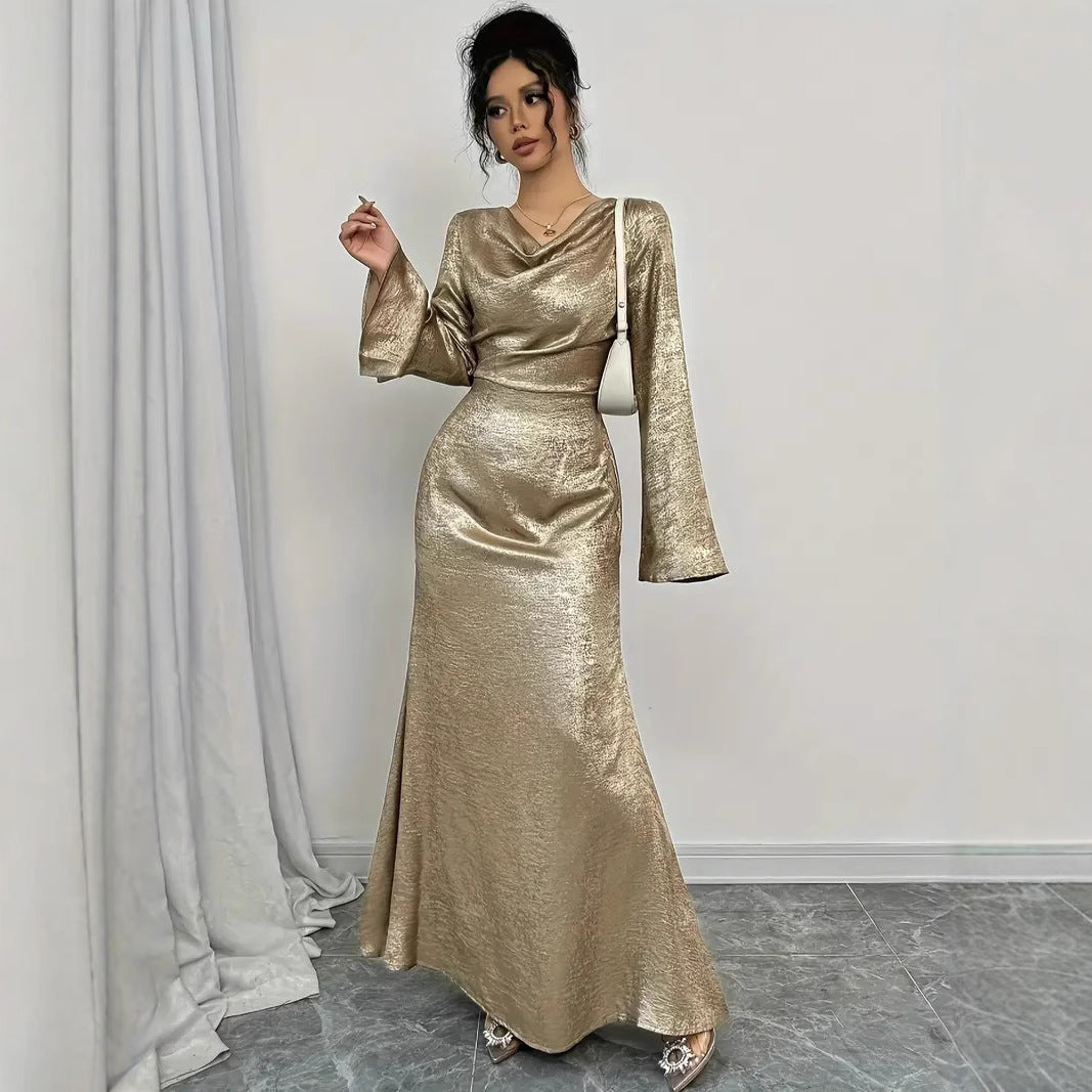 Nadia Boutique Women's Evening Dress with Shiny Surface Everyday Luxe Edit