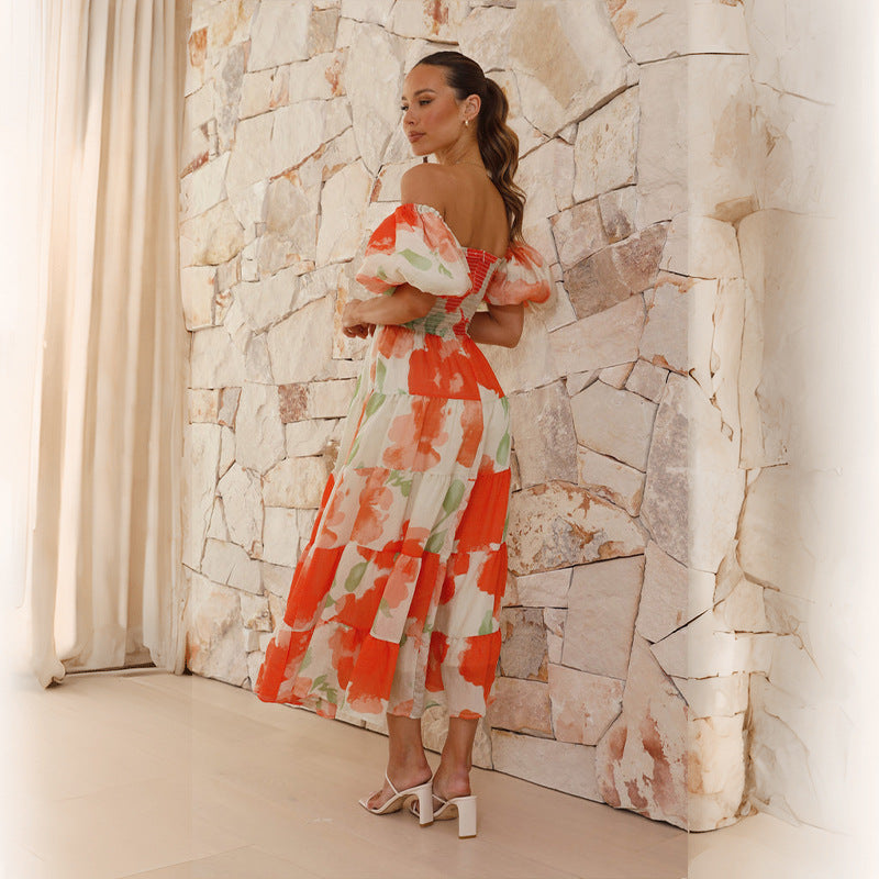 Nora Boutique Dress with Puff Sleeves Premium Wardrobe Essential