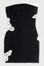 Fari Beaded Floral Knit Mini Dress