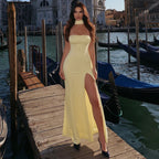 Strapless Sexy HIgh Split Gown