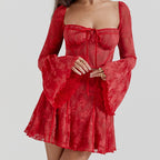 Arabella Lace Maxi Dress with Bell Sleeves