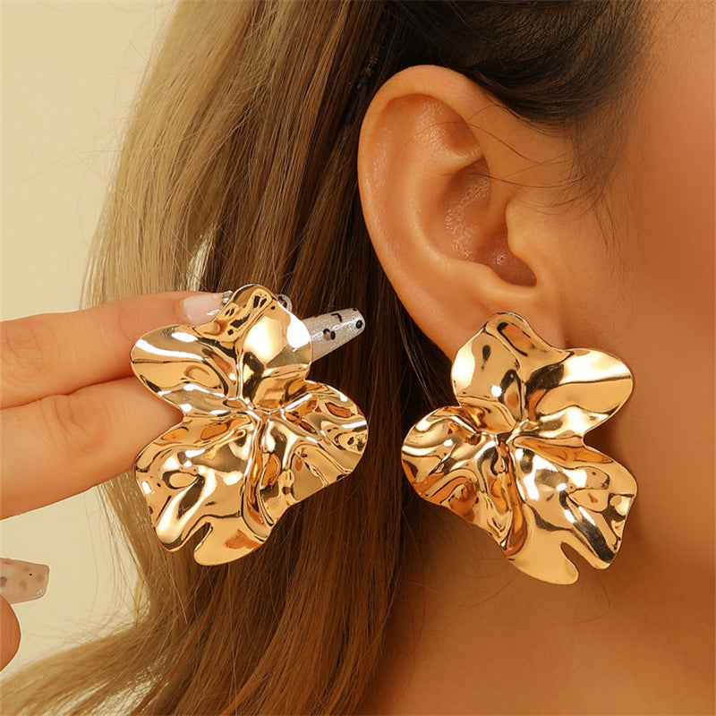 Textured Asymmetrical Geometric Earrings