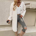 Casual Breasted Pocket Long Coat