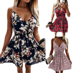 Marta Luxe Women's Floral Smocked a Line Dress Designer Edit
