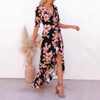 Paty Minimalist Women's Floral Wrap Maxi Dress Elevated Occasion Wear