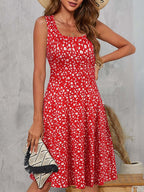 Katia Minimalist Women's a Line Dress with Floral Pattern and Wide Skirt Elevated Occasion Wear