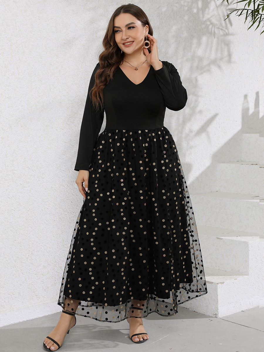 Victoria Long Sleeve Polka Dot Dress
