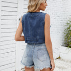 Washing Denim Vest Top