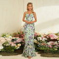 Cocktail Evening Dress Printed Formal Maxi Dress