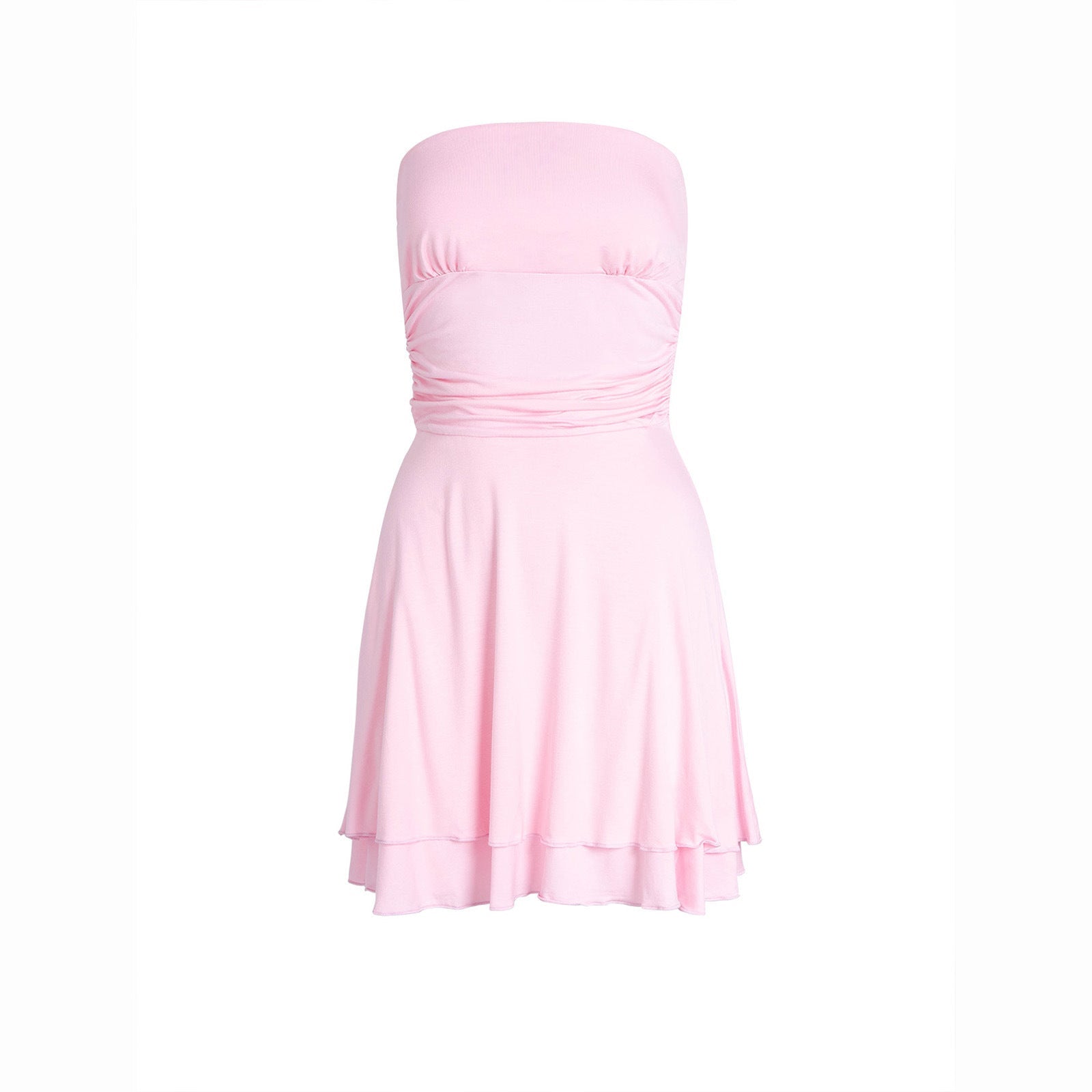 Mila Y2K Pleated Tube Mini Dress