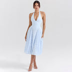 Lace Halter Neck Midi Dress