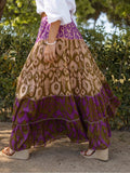 Women Skirt Printed Ruffled Swing Long Skirt