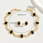 3-Piece Vintage Gemstone Earrings & Necklace Set
