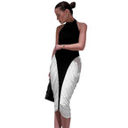 Patricia Statement Women's Graduation Dress with Figure Hugging Cut and Asymmetric Ruffle Details Chic Silhouette Collection
