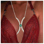 Sexy Minimalist Full Rhinestone Gem Chest Body Chain