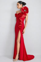 Jorah 3D Floral Ruffle Maxi Dress