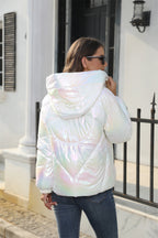 Shiny Hooded Thermal Puffer Jacket