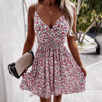 Marta Luxe Women's Floral Smocked a Line Dress Designer Edit