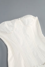 Mirabel White Strapless Flower Mini Dress
