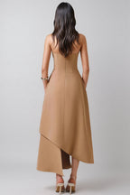 Harkp Irregular Strapless Maxi Dress